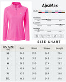 AjezMax Womens 1/4 Zip Long Sleeve Running Top Ladies Gym Sports Yoga Tops UPF 50+ Outdoor Hiking Cycling Golf Shirts Rose-red