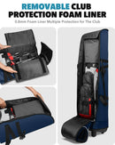 Findway Waterproof Golf Travel Bag with Wheels – Blue
