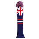 Scott Edward Knitted Golf Club Head Covers for Woods 3Pcs Set Golf Driver (460CC) Fairways and Hybrid/UT with Rotating Number Tags(UK Flag)