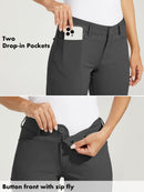 Willit Women's Golf Pants Stretch Hiking Pants Quick Dry Lightweight Outdoor Casual Pants with Pockets Water Resistant Deep Gray