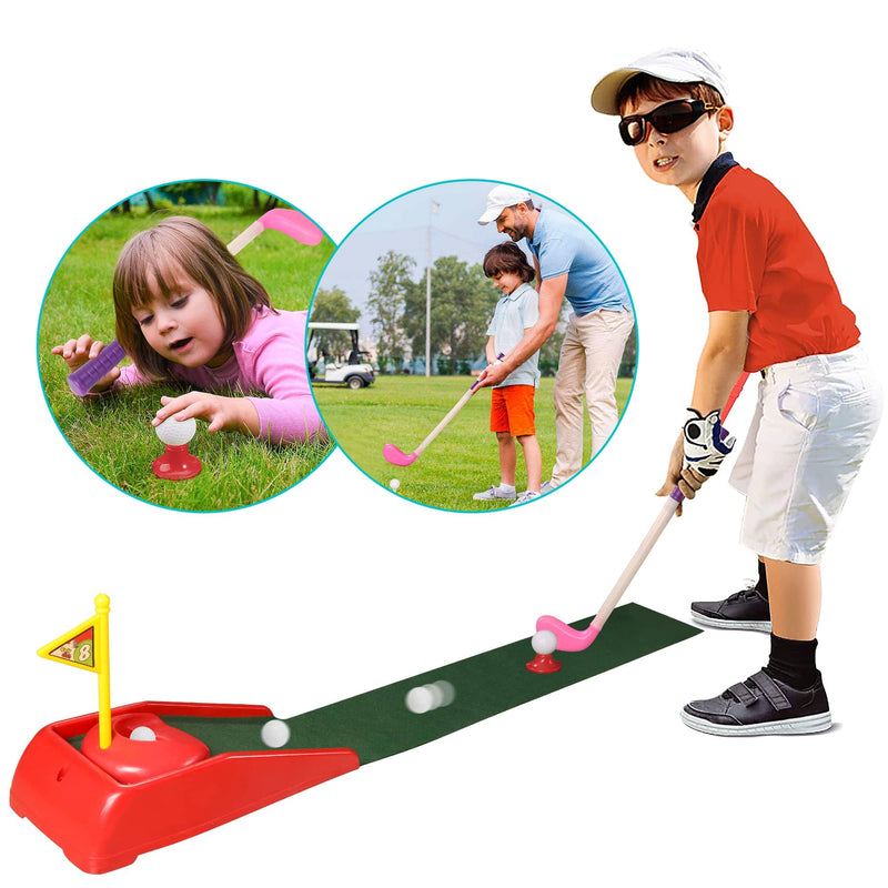 10L0L Kids Golf Set,Toddler Golf Club Toy,Safe and Skin Friendly Golf Gift,Parent-child Interactive Game, for 2 3 4 5 6 7 8 Years Old Boys Girls