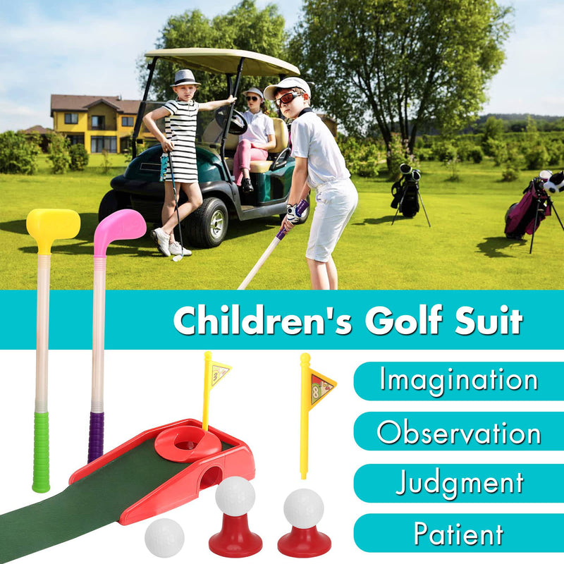 10L0L Kids Golf Set,Toddler Golf Club Toy,Safe and Skin Friendly Golf Gift,Parent-child Interactive Game, for 2 3 4 5 6 7 8 Years Old Boys Girls