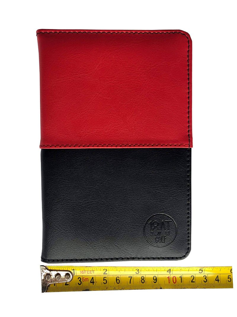 18AT Golf Leather Scorecard Holder, Pocket Sized with Pencil. Designed to Fit All Scorecards