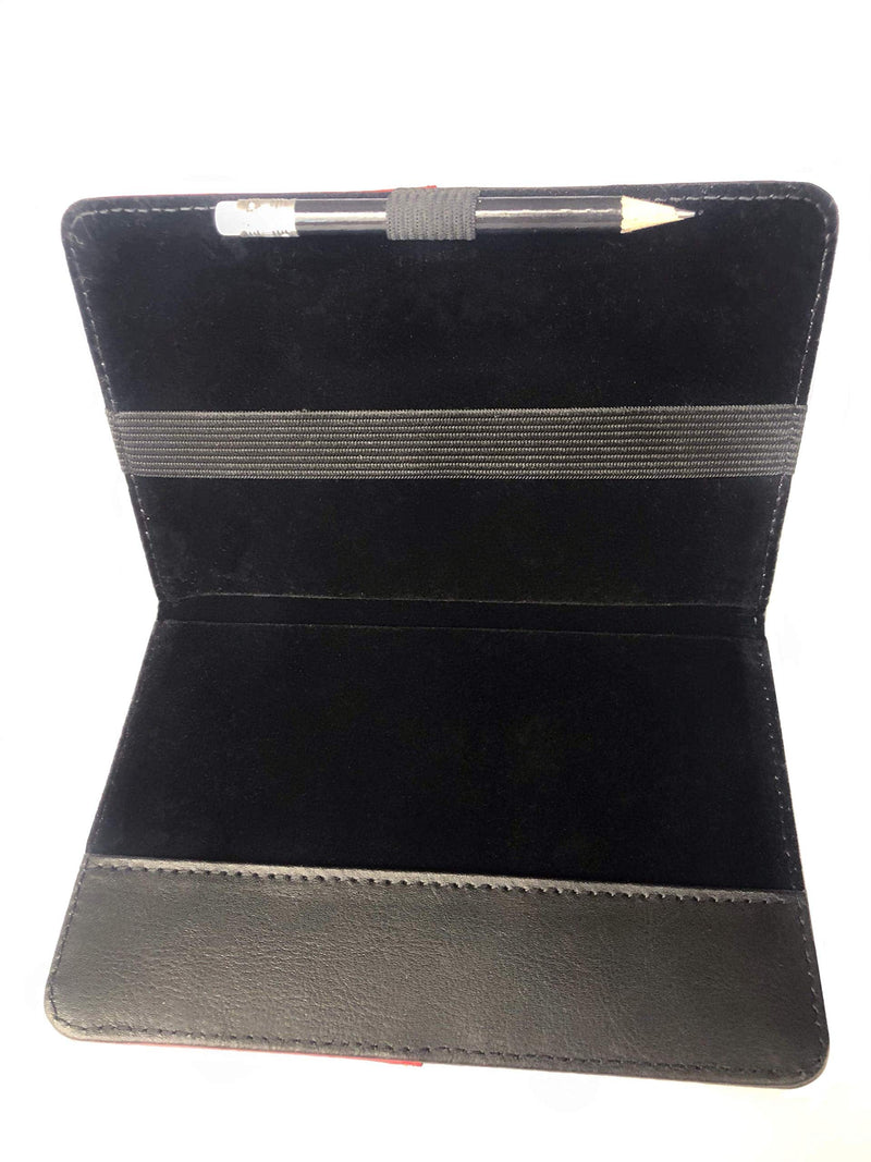 18AT Golf Leather Scorecard Holder, Pocket Sized with Pencil. Designed to Fit All Scorecards