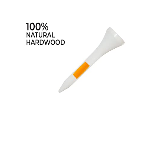 PTS Men's Wooden Pride Professional Tee System Mini Tee 1 2 Inch 90 Count White , ORANGE, 38 mm UK - Golf Gift