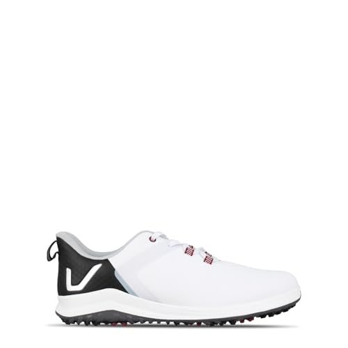 Slazenger Mens V Series Spiked Golf Shoes White/Black 9 - Golf Gift