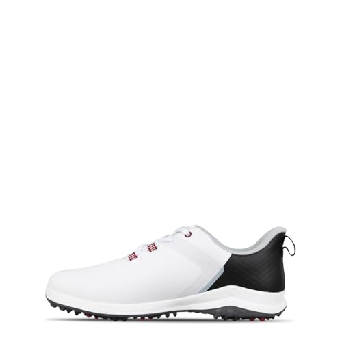 Slazenger Mens V Series Spiked Golf Shoes White/Black 9 - Golf Gift