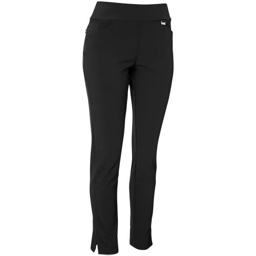 Greg Norman - Ladies Pull On Adjustable Trouser - Womens Golf Sports-Inspired Pants - Black - XL - Golf Gift