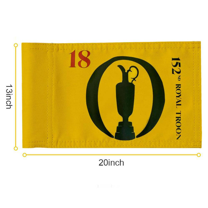 2BUT British Open 2024 Golf Pin Flag Practic Putting Green Golf Flag For Backyard Garden Double-Sewn 600D Nylon Miniature Pin Flag Regulation Tube Flag(20"x13")