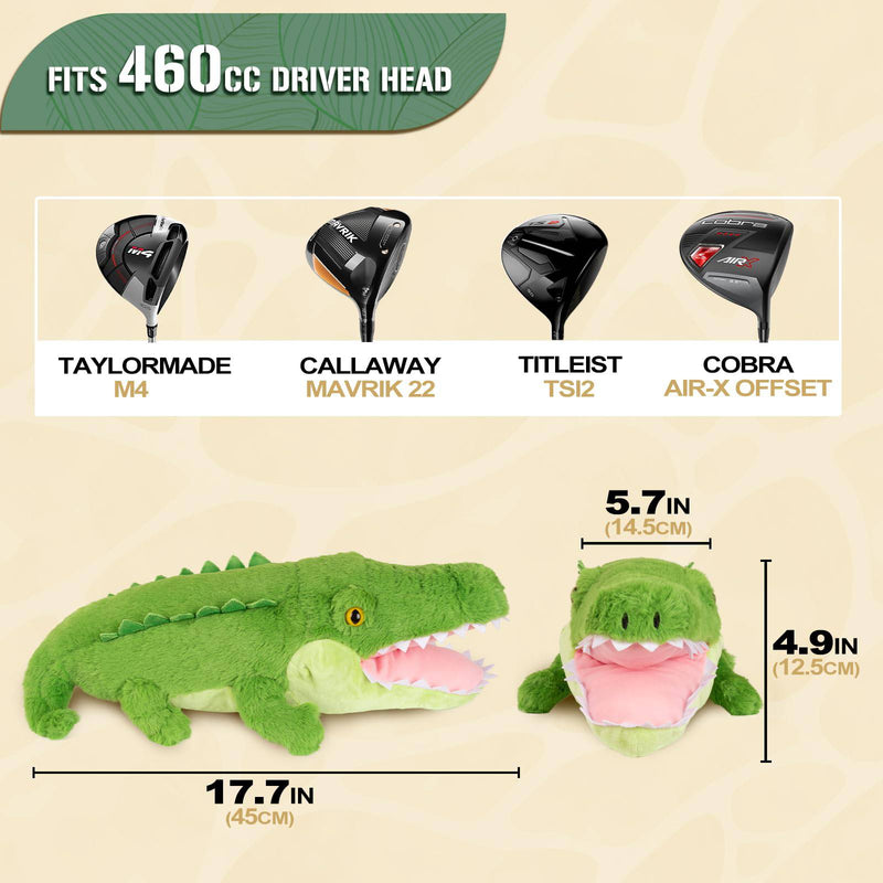 Animals Driver Headcover Alligator Plush Golf Club Head Cover Gift for Men Women