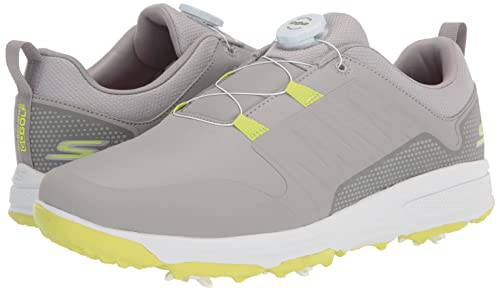 Skechers Men's Torque Twist Waterproof Golf Shoe, Gray/Yellow, 10 - Golf Gift