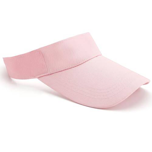 DAWRIS Sun Visors for Women, Pub Golf Visor Golf Cap Women's Visors, Pink Sun Visor Hat Running Visor Women's Hats & Caps, Sun Hat Golf Hats Tennis Caps for Women, Golf Caps for Men (Cotton, Pink) - Golf Gift