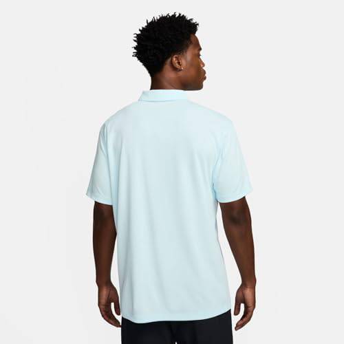 Nike Men's Herren Court Dri-fit Polo Solid Top, Glacier Blue/Black, XXL - Golf Gift