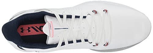 Under Armour Men's HOVR Drive 2 Golf Shoe, White (100)/Academy Blue Blue, 9 UK Wide - Golf Gift