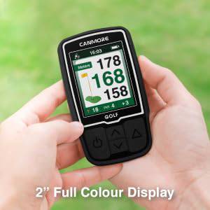 CANMORE HG200 PRO Handheld GPS Golf Device, 40,000+ Free Preloaded Worldwide Course, Upgraded IC Chip, USB Micro Charging Cable, Black - Golf Gift