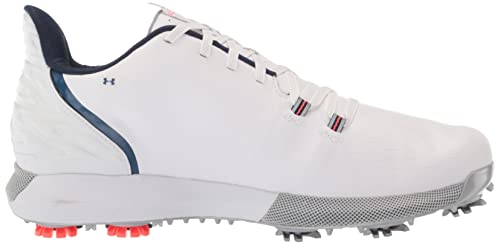 Under Armour Men's HOVR Drive 2 Golf Shoe, White (100)/Academy Blue Blue, 9 UK Wide - Golf Gift