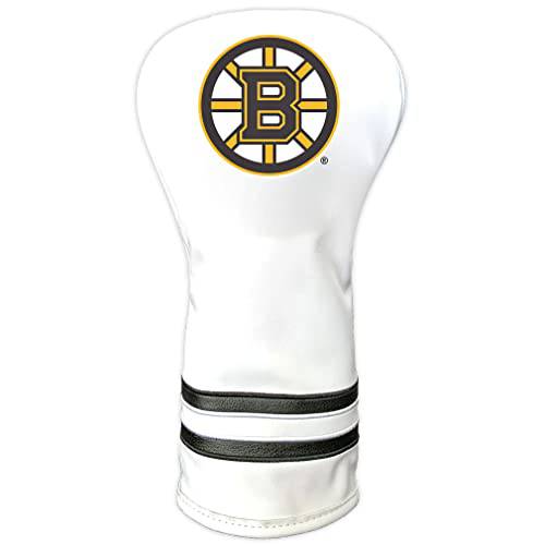 Team Golf NHL Boston Bruins White Vintage Driver Head Cover White Vintage Driver Golf Club Headcover, Form Fitting Design, Retro Design - Golf Gift