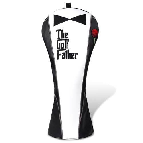 Golf Club Head covers for Driver 460CC DR #1 Elastic Closure Black PU Leather The Golf Father Gift - Golf Gift