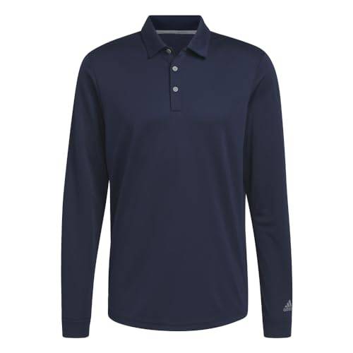 adidas Men's UPF Long Sleeve Golf Polo Shirt, Collegiate Navy, XXL - Golf Gift