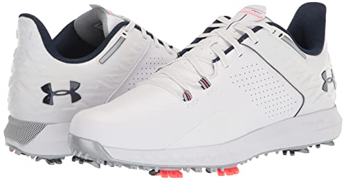 Under Armour Men's HOVR Drive 2 Golf Shoe, White (100)/Academy Blue Blue, 9 UK Wide - Golf Gift