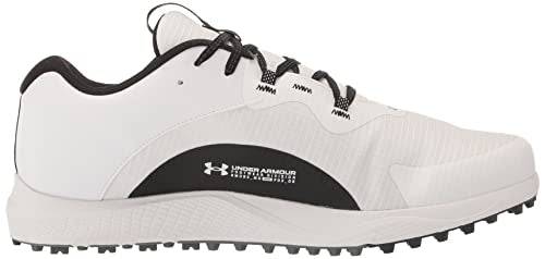 Under Armour Charged Draw 2 SL Mens Golf Shoes White/Black 8 (42.5) - Golf Gift