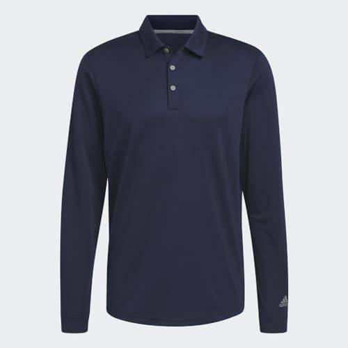 adidas Men's UPF Long Sleeve Golf Polo Shirt, Collegiate Navy, XXL - Golf Gift