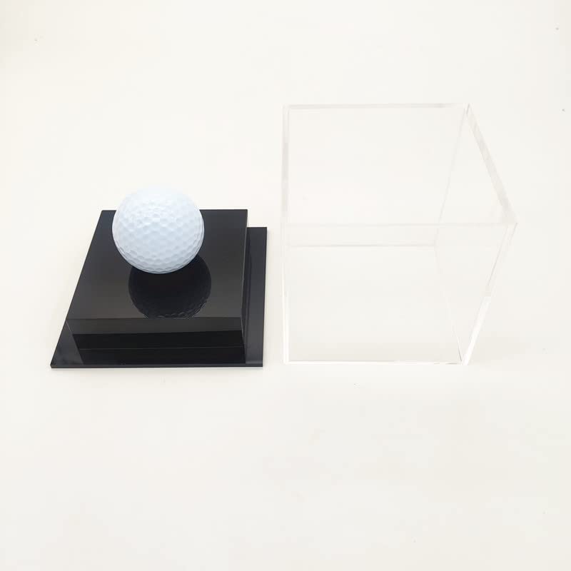 HH-GOLF Clear Acrylic Golf Ball Display Case, Golf Ball Showcase for hole in one ball, Transparent Souvenir gift presentation Box,3.4X3.4X3.5 Inch - Golf Gift