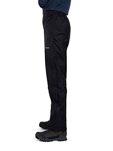 Berghaus Women's Deluge Waterproof Breathable Overtrousers | Durable | Comfortable Rain Pants, Black 2.0, 10 Short (29 Inches) - Golf Gift