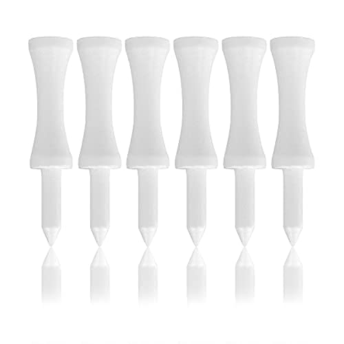 LIKOSO Bamboo Golf Tees White 51MM Pack of 100 Non Plastic Castle Golf Tees Biodegradable Sustainable - Golf Gift