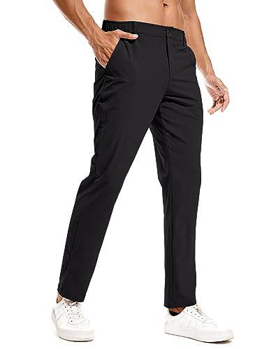 Holure Men's Golf Trousers Waterproof Straight-Fit Golf Pants Lightweight Stretch Outdoor Pants with Pockets Casual Pants for Golfing Black-30 - Golf Gift