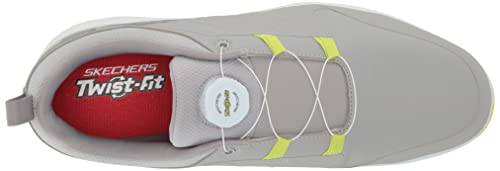 Skechers Men's Torque Twist Waterproof Golf Shoe, Gray/Yellow, 10 - Golf Gift