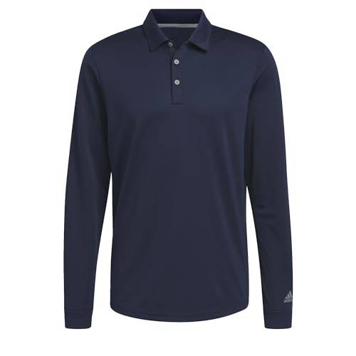 adidas Men's UPF Long Sleeve Golf Polo Shirt, Collegiate Navy, XXL - Golf Gift