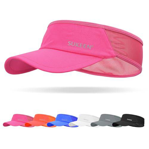 Sukeen Quick Drying Sun Visors for Women,UPF 50+ UV Sun Protective Visor Hat Women Men,Running Hat Golf Hat Cool Elastic Visor with Perspiration Breathable Sweatband,Sport Visor Cap for Tennis Cycling - Golf Gift