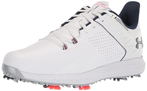 Under Armour Men's HOVR Drive 2 Golf Shoe, White (100)/Academy Blue Blue, 9 UK Wide - Golf Gift