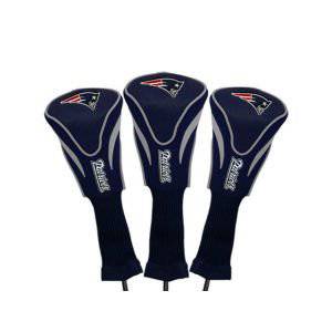 Team Golf NFL New England Patriots Contour Golf Club Headcovers (3 Count) Numbered 1, 3, & X, Fits Oversized Drivers, Utility, Rescue & Fairway Clubs, Velour lined for Extra Club Protection - Golf Gift