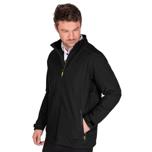 Island GREEN Mens Waterproof Rain Jacket Black L - Golf Gift