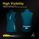 33,000ft Women's Lightweight Gilet Outerwear Waterproof Stand Collar Softshell Cycling Vest Laddies Reflective Sleeveless Jacket for Golf (Blue)