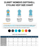 33,000ft Women's Lightweight Gilet Outerwear Waterproof Stand Collar Softshell Cycling Vest Laddies Reflective Sleeveless Jacket for Golf (Blue)