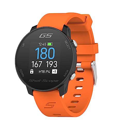 Shot Scope G5 GPS Golf Watch | F/B/M Dynamic Yardages to Green | Distances to Doglegs/Layup Points | Choose 2 Straps (Black) - Golf Gift