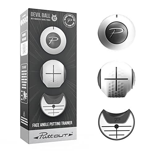 PuttOUT Devil Ball Face Angle Trainer - Perfect Your Putting - Golf Gift