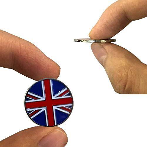 FINGER TEN Golf Hat Clip Ball Marker Magnetic Value 4 Pcs Set with Storage Gift Box,Golf Ball Markers Accessories Removable Easily to Golf Cap for Men Women Golfer (UK Flag) - Golf Gift