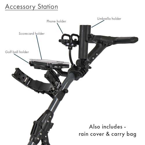 Prorider Electric Golf Trolley With 9 Speed Settings, Auto Distance Function, Powerful 200W Motor, Extra Grip Wheels, Easy To Assemble Complete with £130 Worth Of Accessories 18 AND 36 Hole Models - Golf Gift