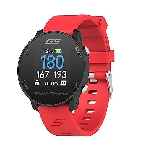 Shot Scope G5 GPS Golf Watch | F/B/M Dynamic Yardages to Green | Distances to Doglegs/Layup Points | Choose 2 Straps (Black) - Golf Gift