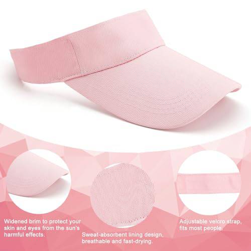 DAWRIS Sun Visors for Women, Pub Golf Visor Golf Cap Women's Visors, Pink Sun Visor Hat Running Visor Women's Hats & Caps, Sun Hat Golf Hats Tennis Caps for Women, Golf Caps for Men (Cotton, Pink) - Golf Gift