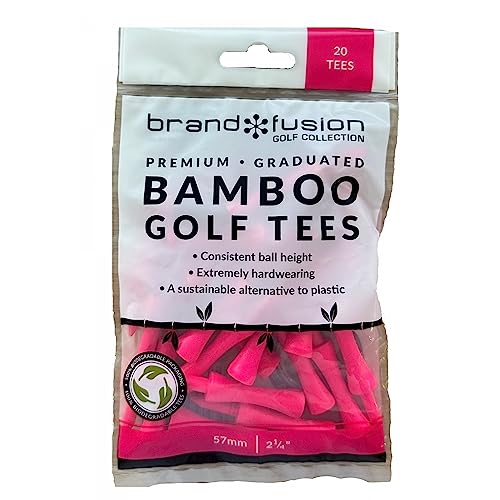 Brand Fusion 57mm Pink Wooden Castle Golf Tees Graduated Biodegradable - Golf Gift