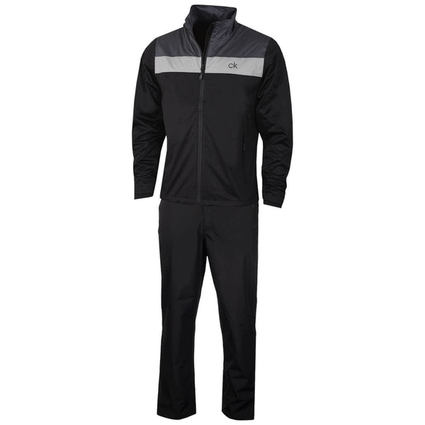 Calvin Klein Mens Waterproof Suit - Black/Charcoal - XL - Golf Gift