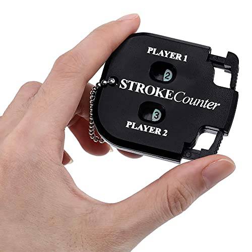 IRYNA Mini Sore Golf Shot Stroke Counter Clicker with Dial Resetting Tool for Golf Game Scorekeeper Portable Golf Stroke Shot Putt Tally Keeper Number with Keychain(2PCS) - Golf Gift