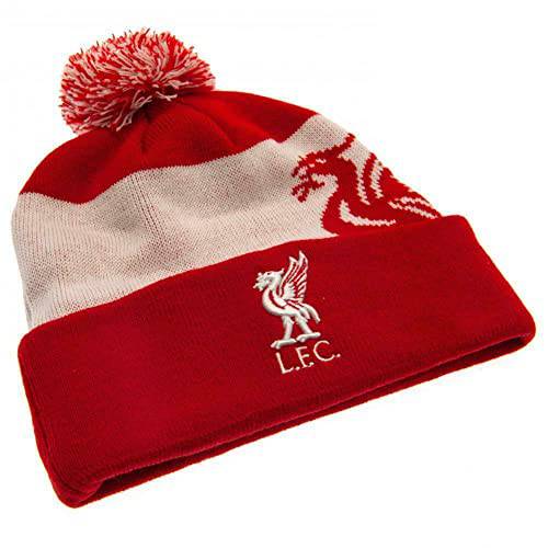 Liverpool FC Ski Bobble Knitted Hat Quick Check Red White - Golf Gift