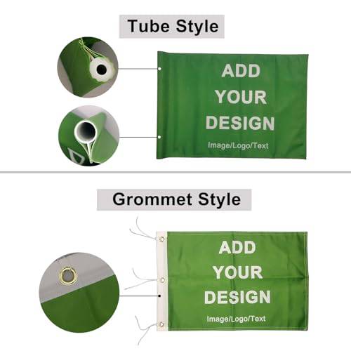 Bagetu Custom Golf Flag Personalized Flag for Golf Pin with Plastic Tube or Brass Grommets (Tube Style) - Golf Gift