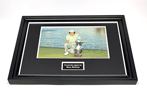 Rory McIlroy Hand Signed Autograph Golf Memorabilia Photo In Luxury Handmade Wooden Display & Certificates of Authenticity - Golf Gift